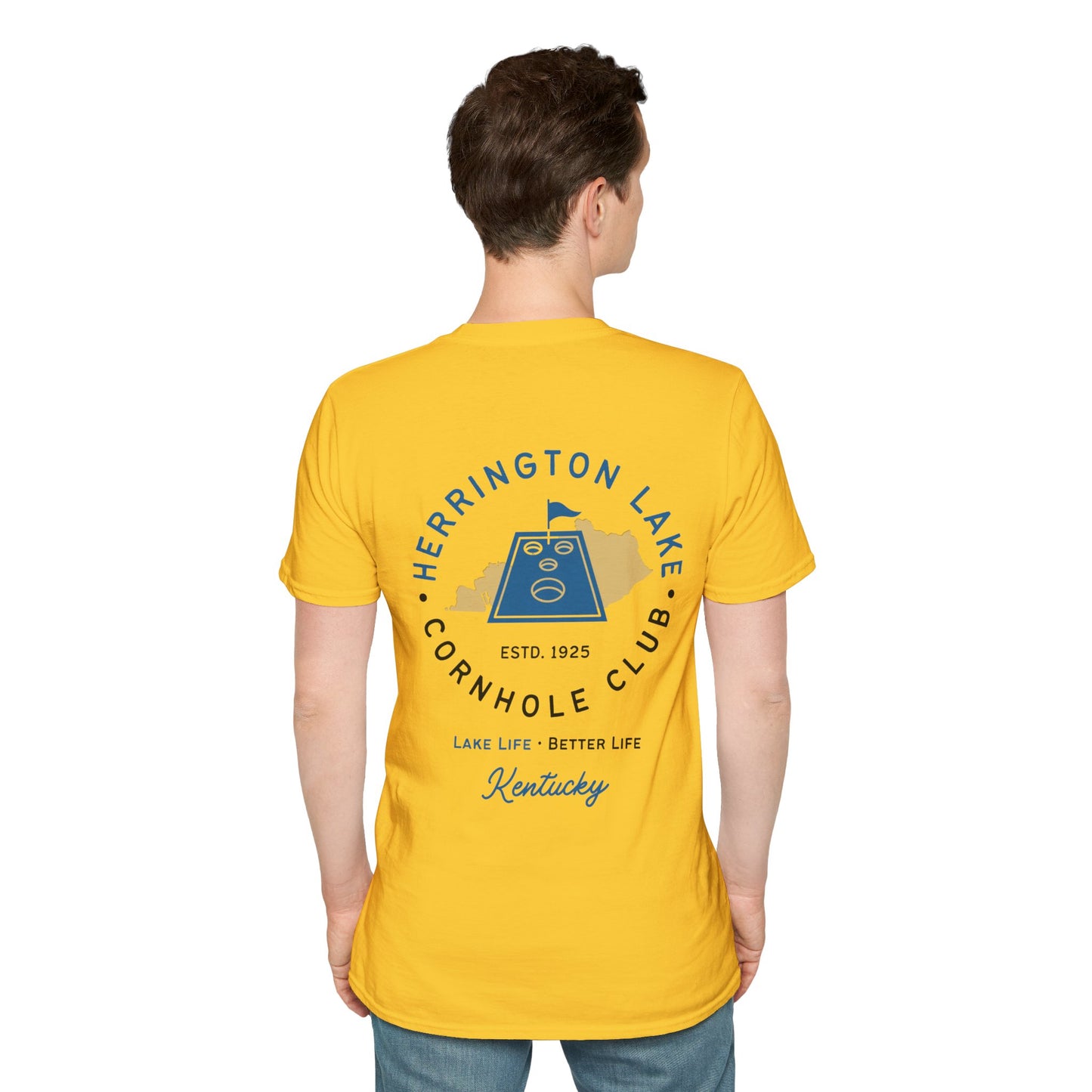 HLKY Cornhole Club Soft Ringspun Cotton Double-Sided Tee