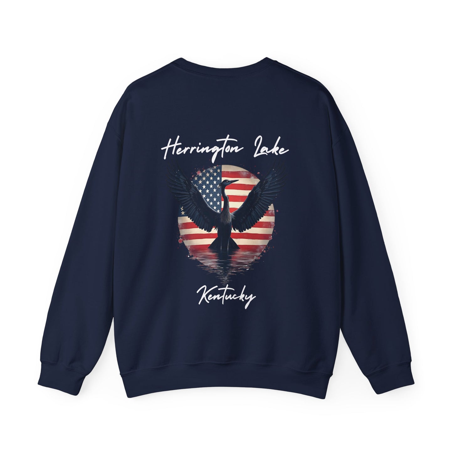 "Liberty Heron" Lake Patriots Collection Double-Sided Print Unisex Heavy Blend™ Crewneck Sweatshirt