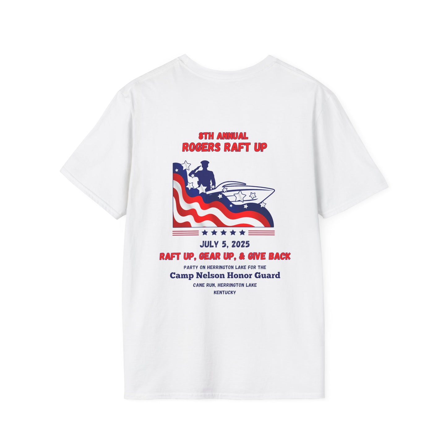 2025 Roger's Raft-Up for Camp Nelson Honor Guard 100% Ringspun Cotton UNISEX Double-Sided Tee