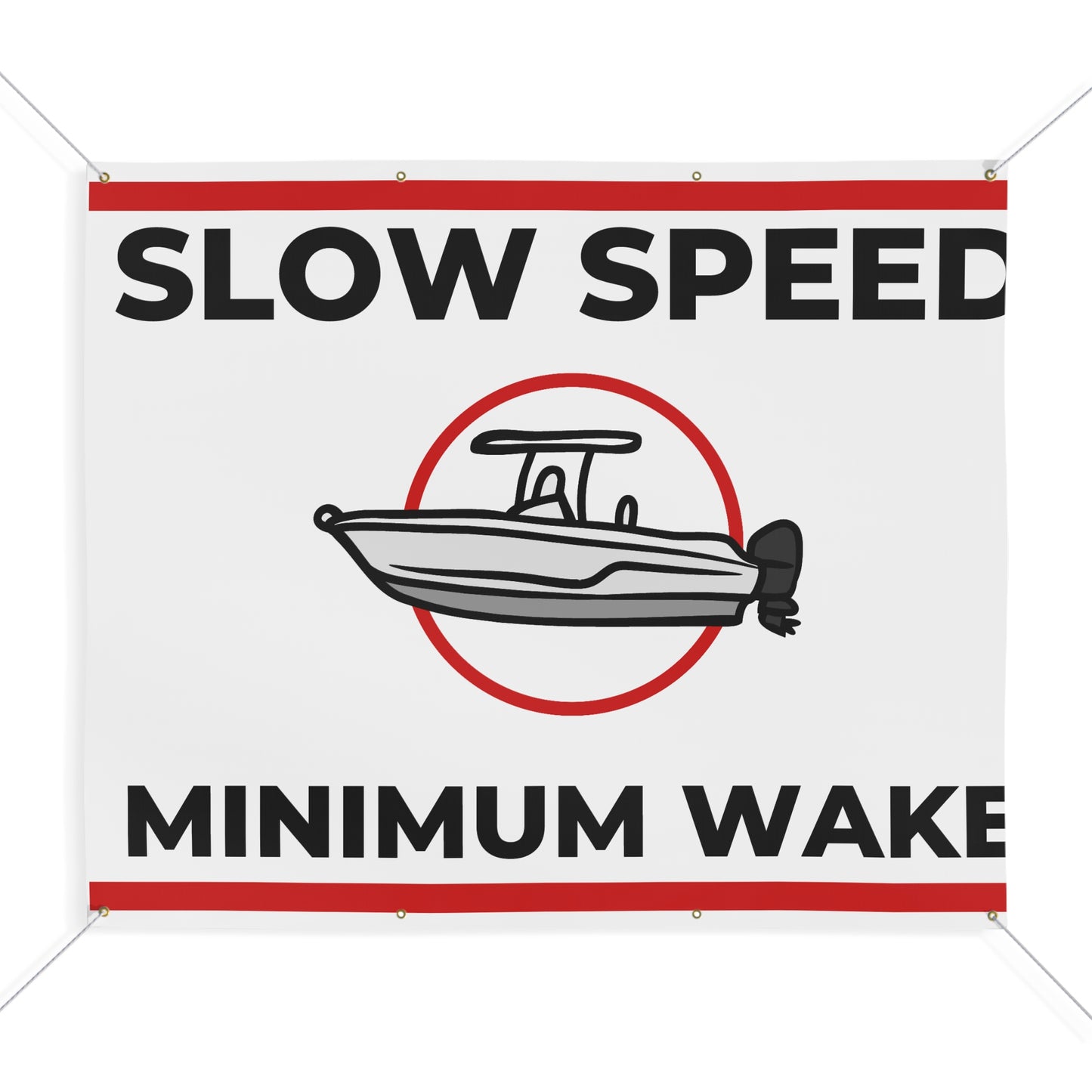 "SLOW SPEED MINIMUM WAKE" Matte Banner