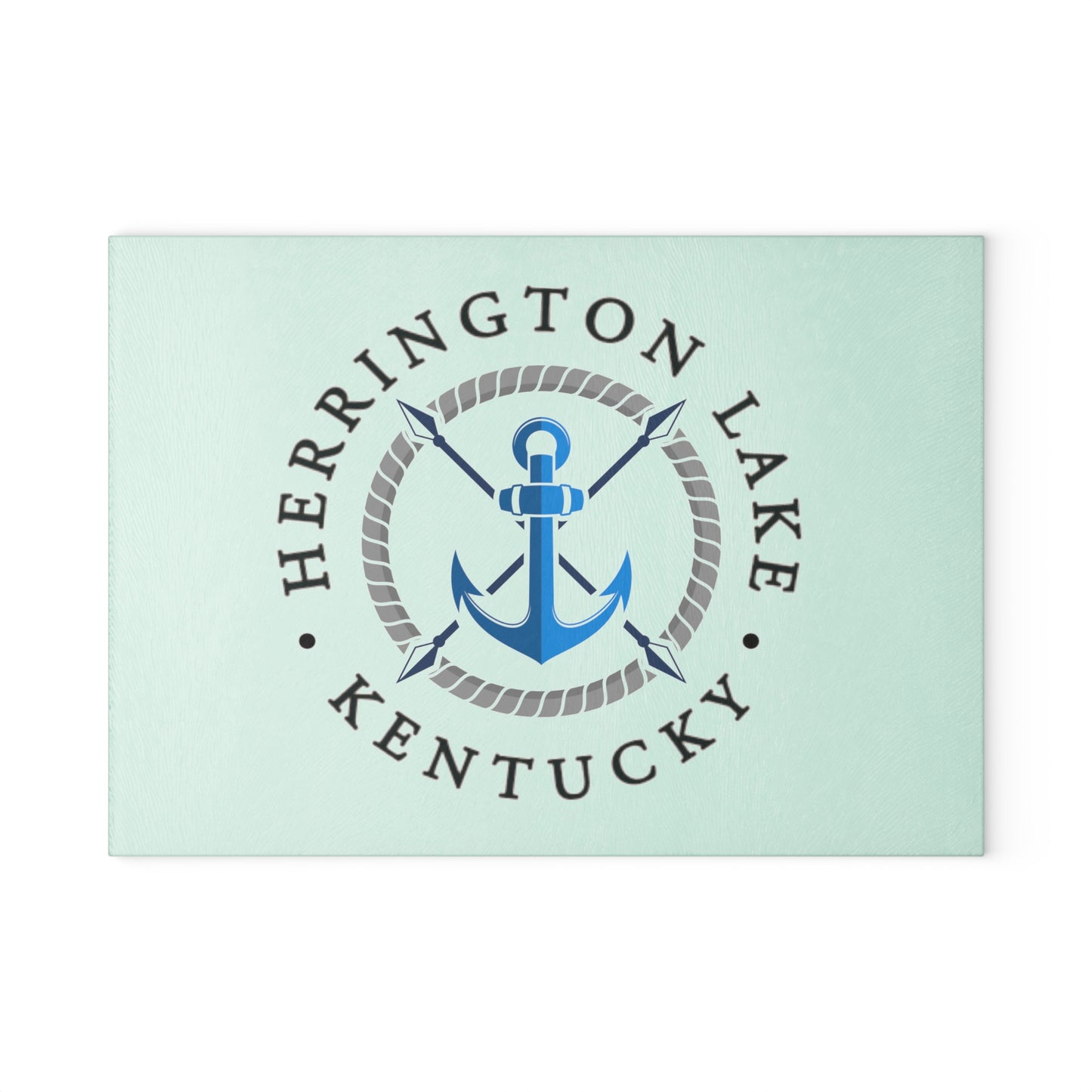 Herrington Lake Nautical Blue Anchor Glass Cutting Board