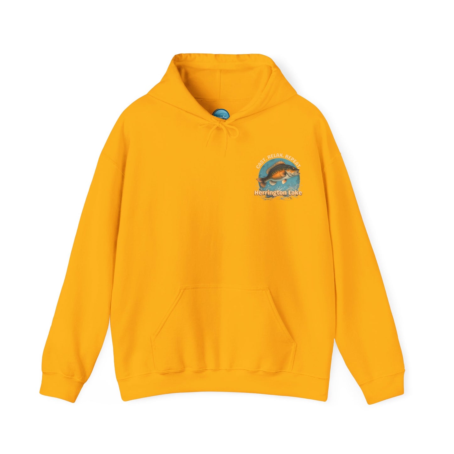 Cast. Relax. Repeat. Herrington Lake Double-Sided Unisex Heavy Blend™ Hooded Sweatshirt