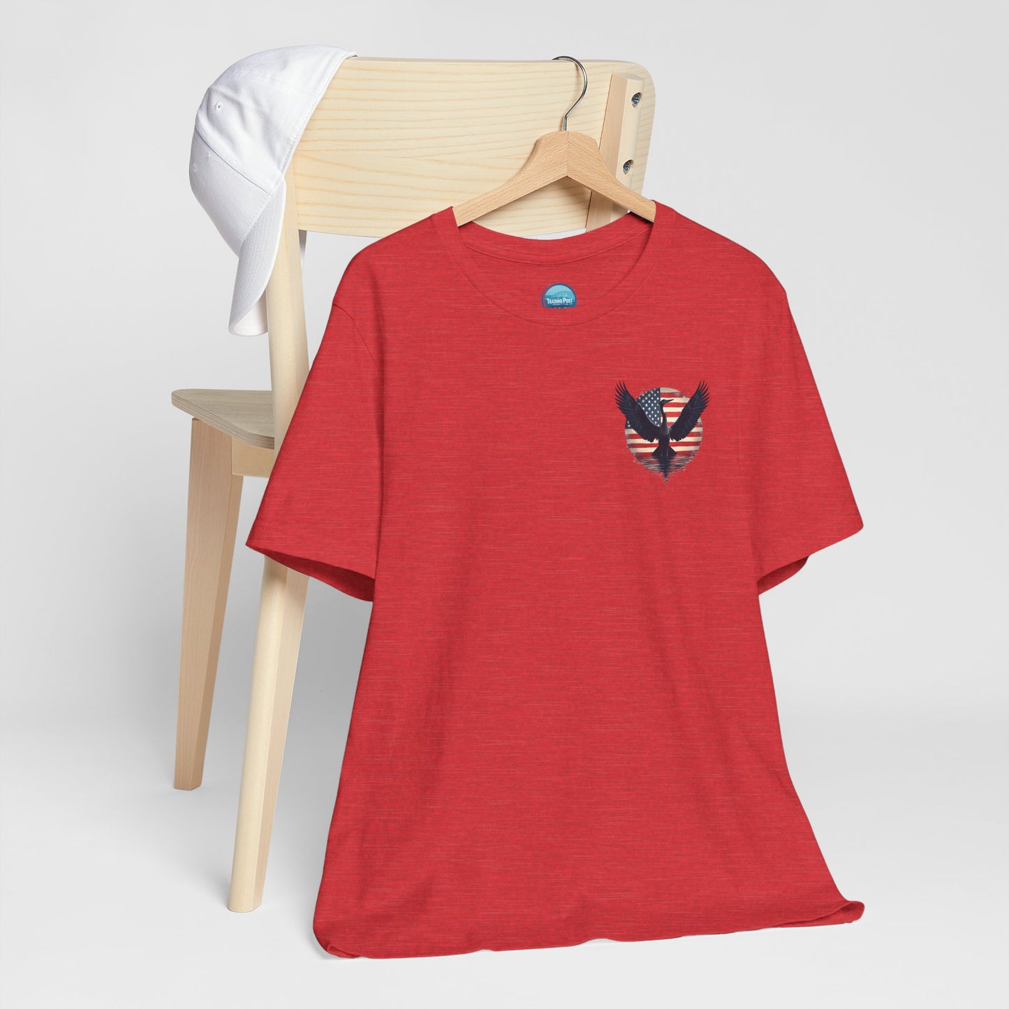 "Liberty Heron" Herrington Lake Patriots Collection Double-Sided Print Unisex Jersey Knit Cotton Short Sleeve Tee