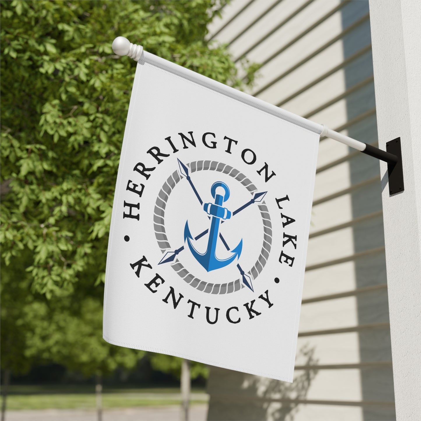 Herrington Lake Blue Anchor Nautical House Banner