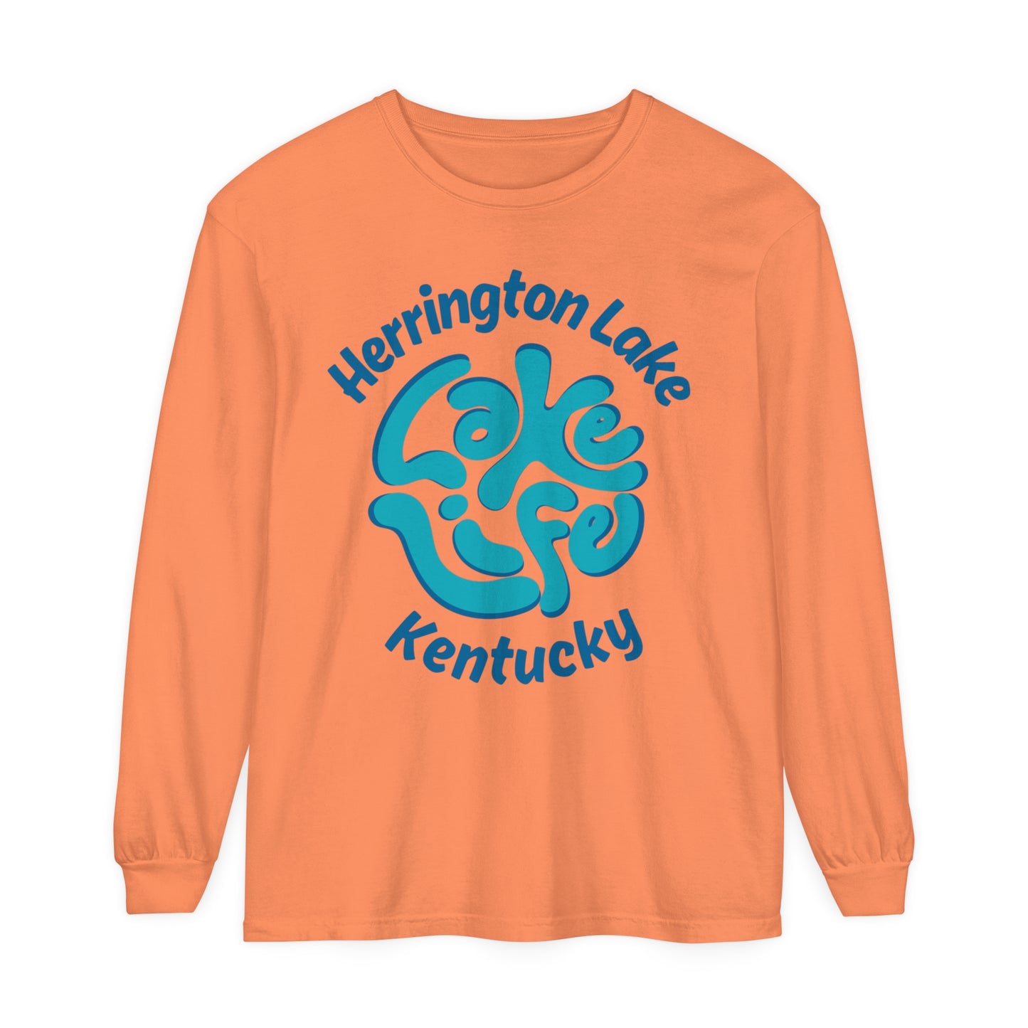 Herrington Lake Spring Pastels "Lake Life" Garment-Dyed Premium Comfort Colors™ Long Sleeve T-Shirt