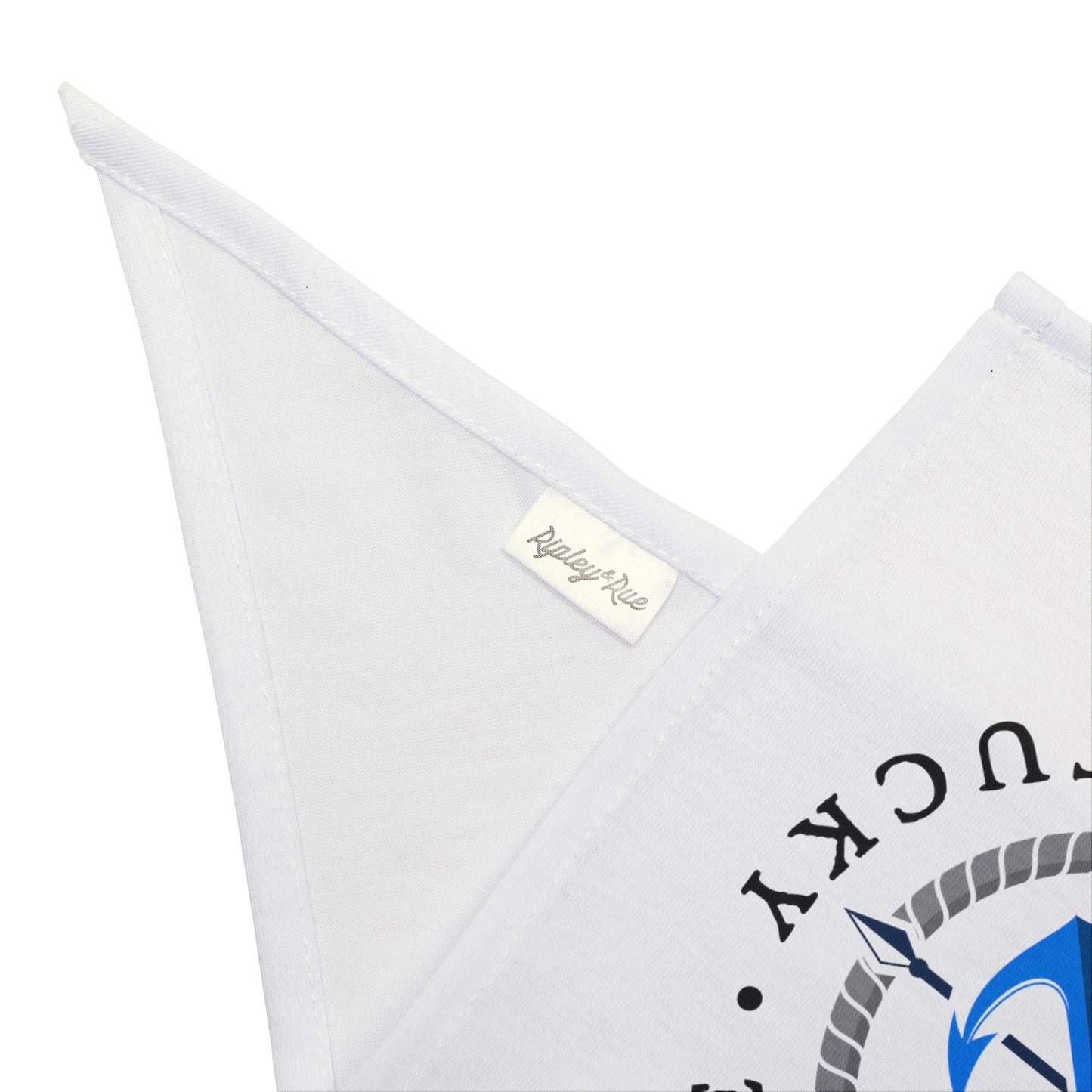 Herrington Lake Nautical Pet Bandana, White