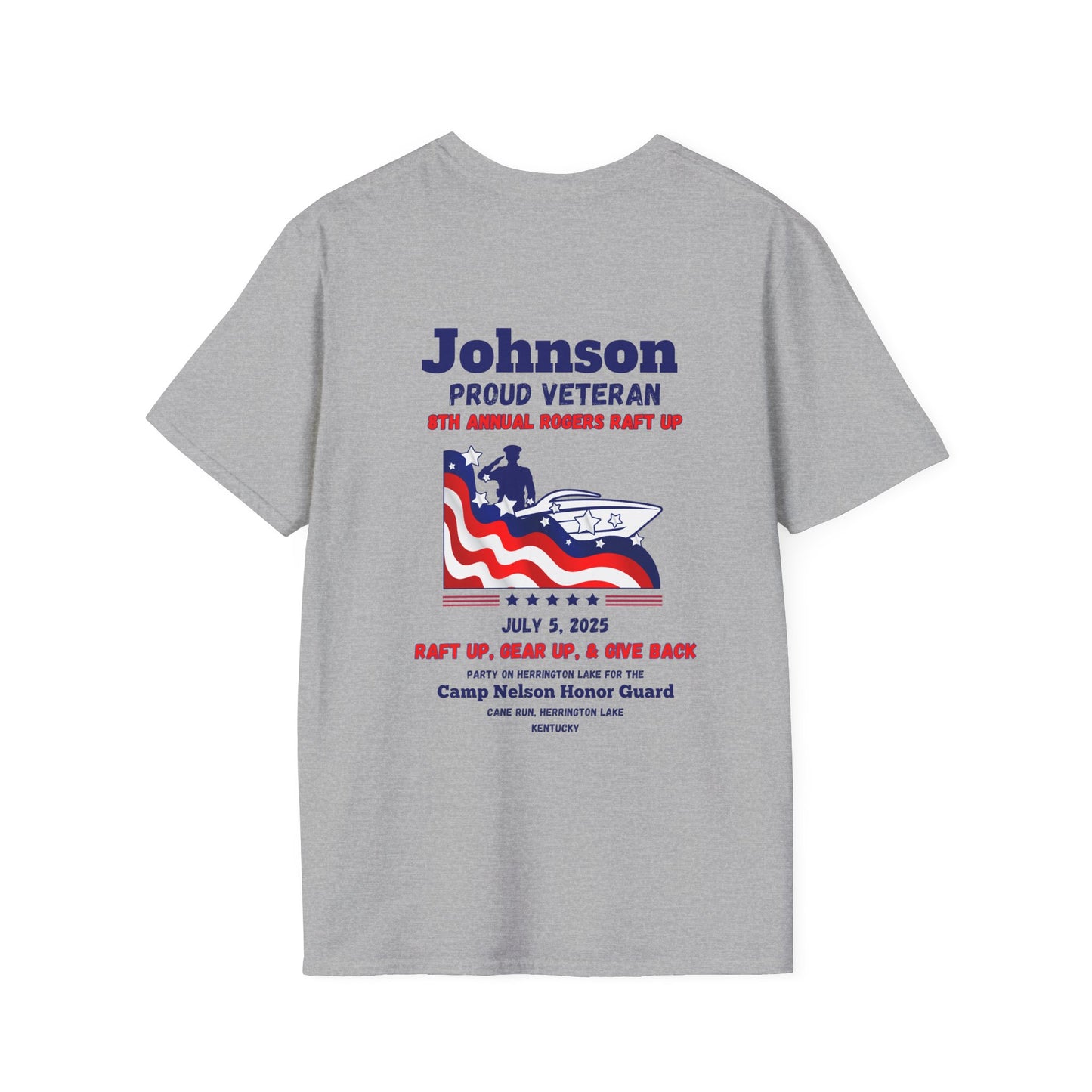 VETERANS 2025 Roger's Raft-Up for Camp Nelson Honor Guard 100% Ringspun Cotton UNISEX Double-Sided Tee