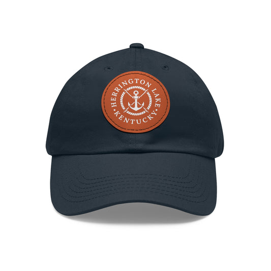 Herrington Lake Nautical Collection Dad Hat with Leather Patch (Round)