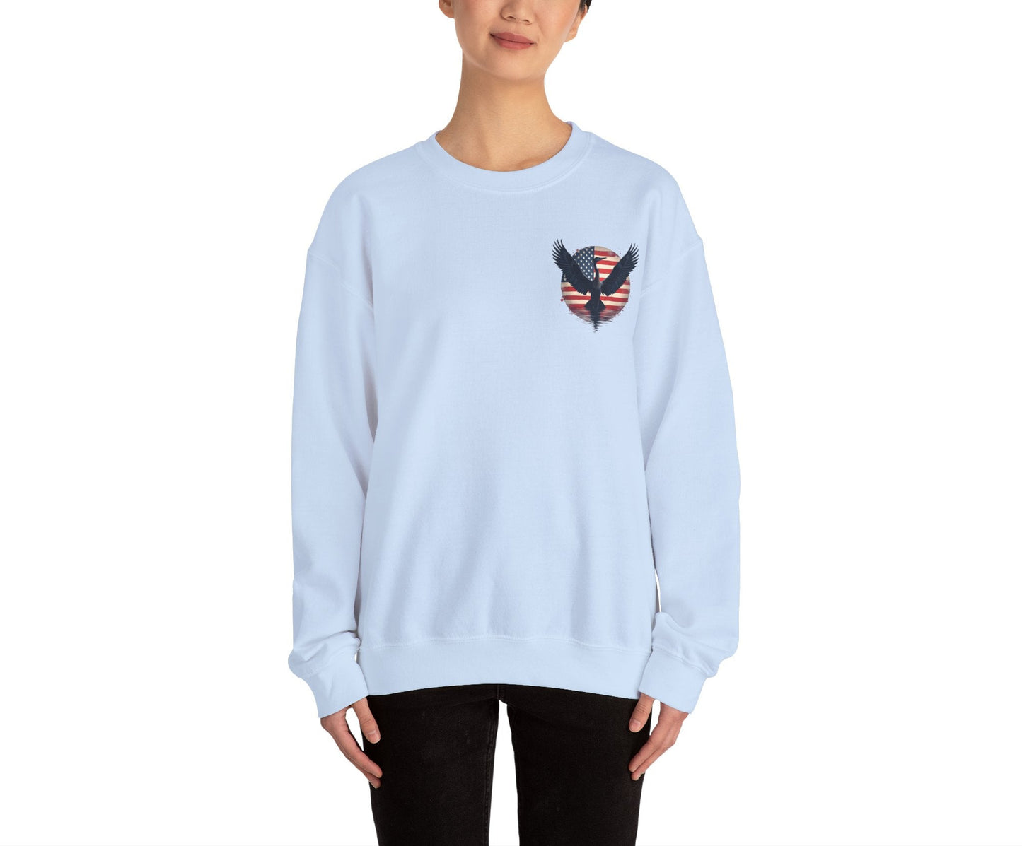 "Liberty Heron" Lake Patriots Collection Double-Sided Print Unisex Heavy Blend™ Crewneck Sweatshirt