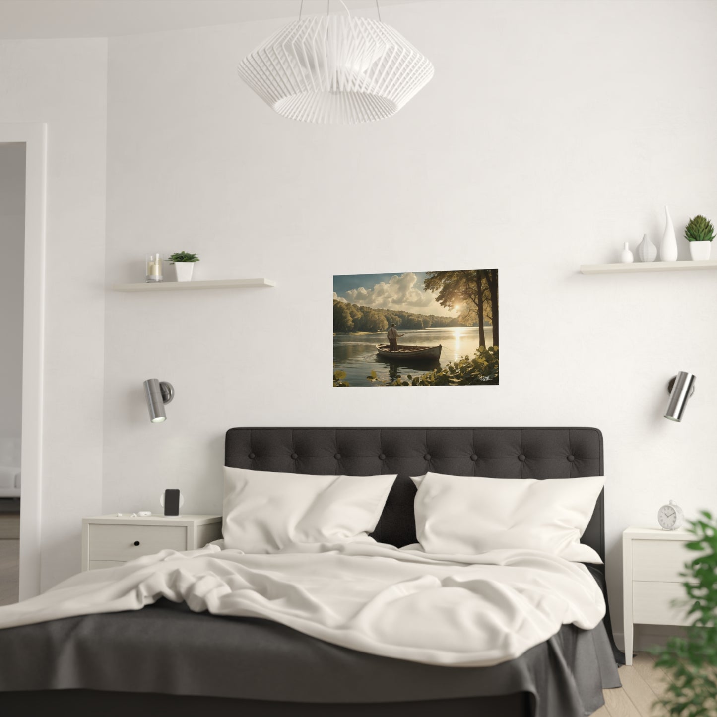 "Fishing in Olde Herrington" Satin Poster (210gsm)