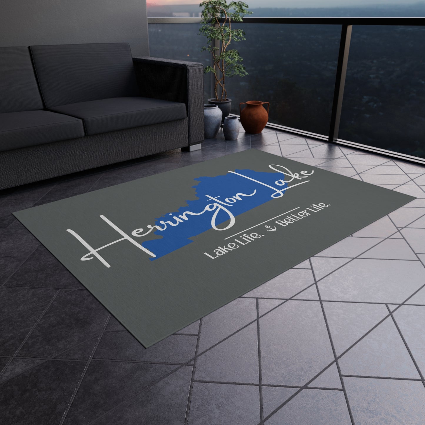 Herrington Lake Signature Outdoor Rug (Dark Grey)