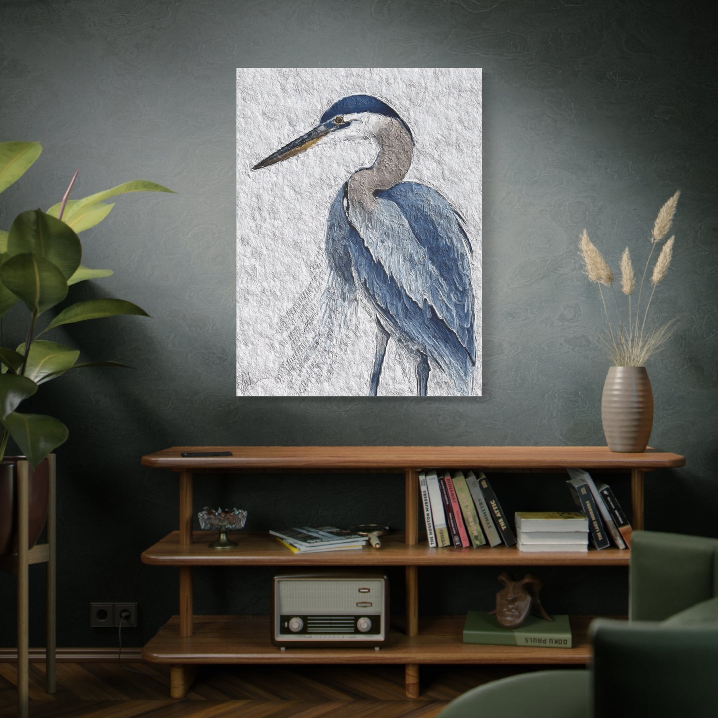 "Icon of Herrington: The Blue Heron" Digital Print on Matte Canvas, Stretched, 1.25"