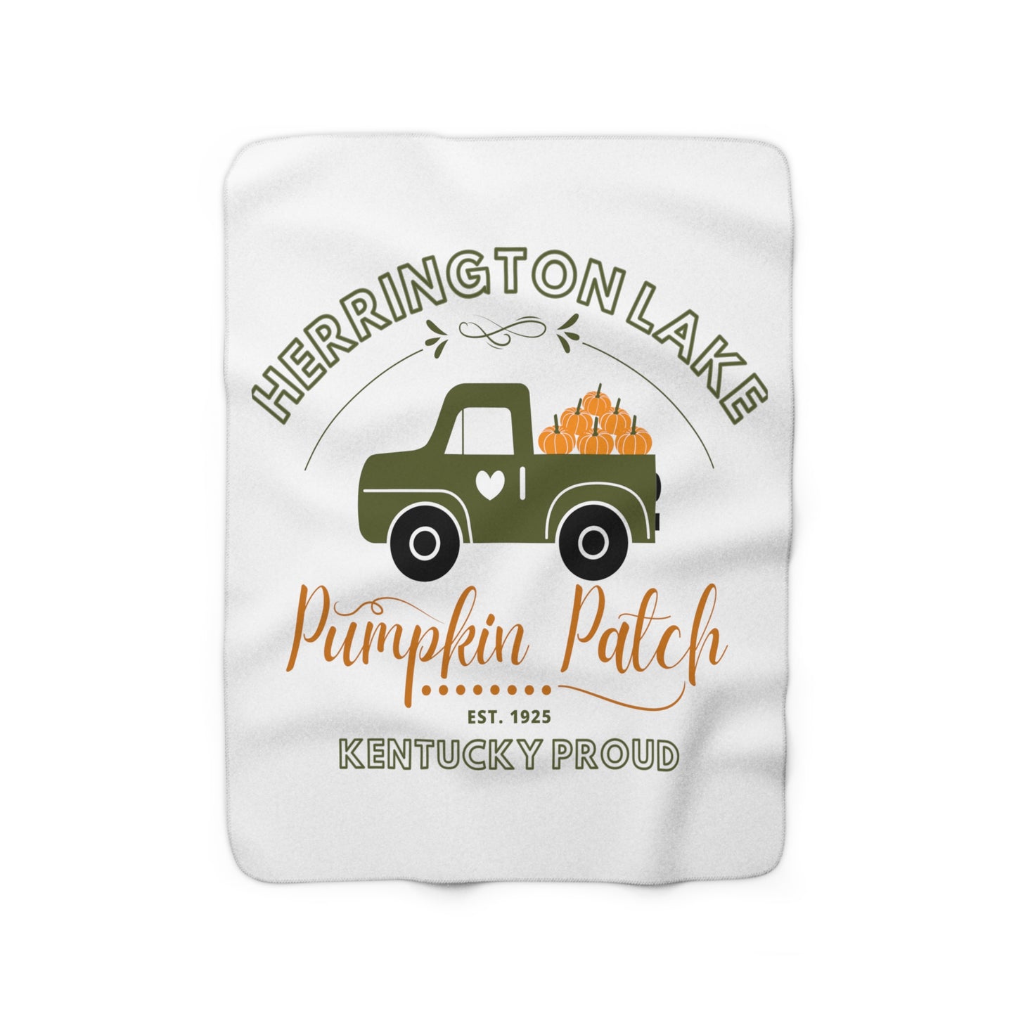 Herrington Lake Pumpkin Patch Sherpa Fleece Blanket (White)
