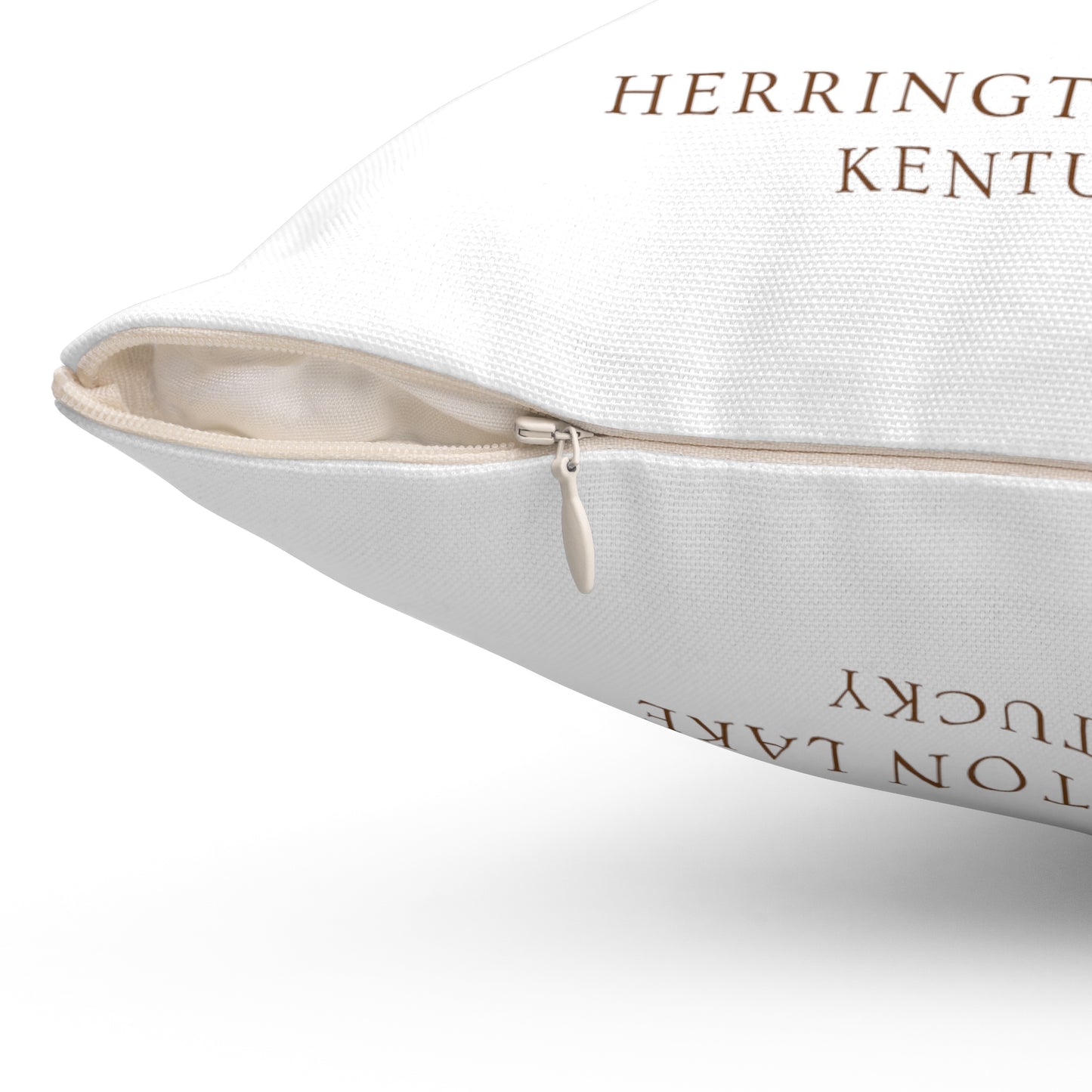 "A Golden Herrington Lake Christmas" Spun Polyester Square Accent Pillow (White)