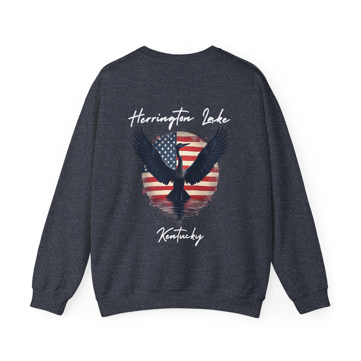 "Liberty Heron" Lake Patriots Collection Double-Sided Print Unisex Heavy Blend™ Crewneck Sweatshirt