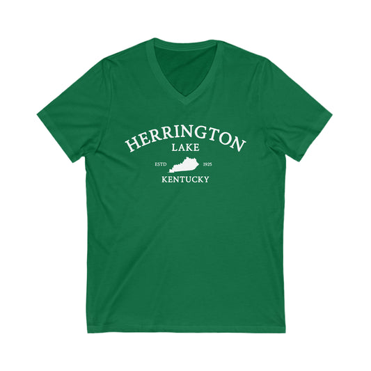 "Simply Herrington" Unisex Jersey Knit Short Sleeve V-Neck Tee