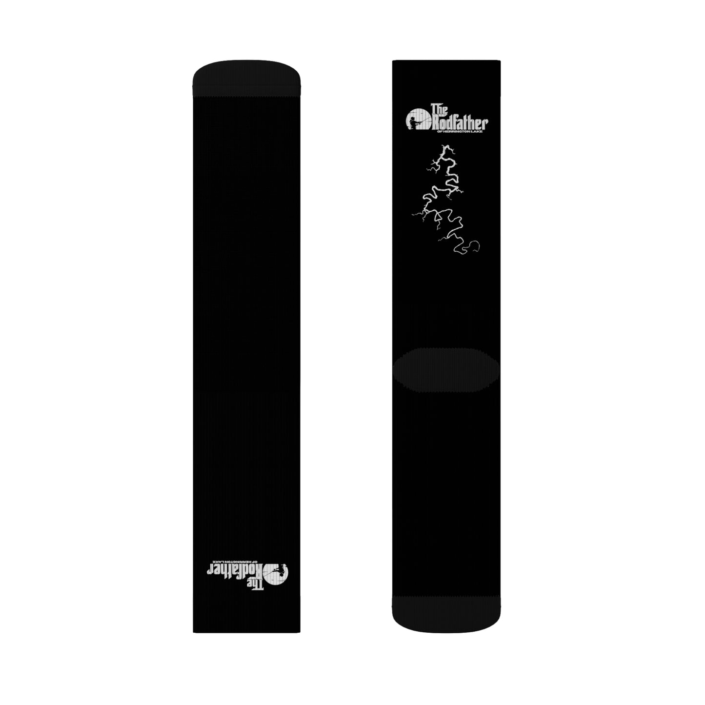"The Rodfather" of Herrington Lake Iconica Collection Socks - White On Black