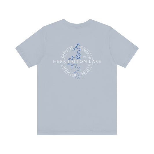 "The Classic" Herrington Lake and County Double-Sided Print Unisex Jersey Knit Cotton Short Sleeve Tee