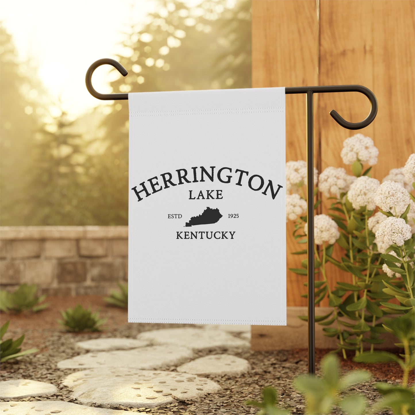 Simply Herrington House Banner and Garden Flag - Black on White