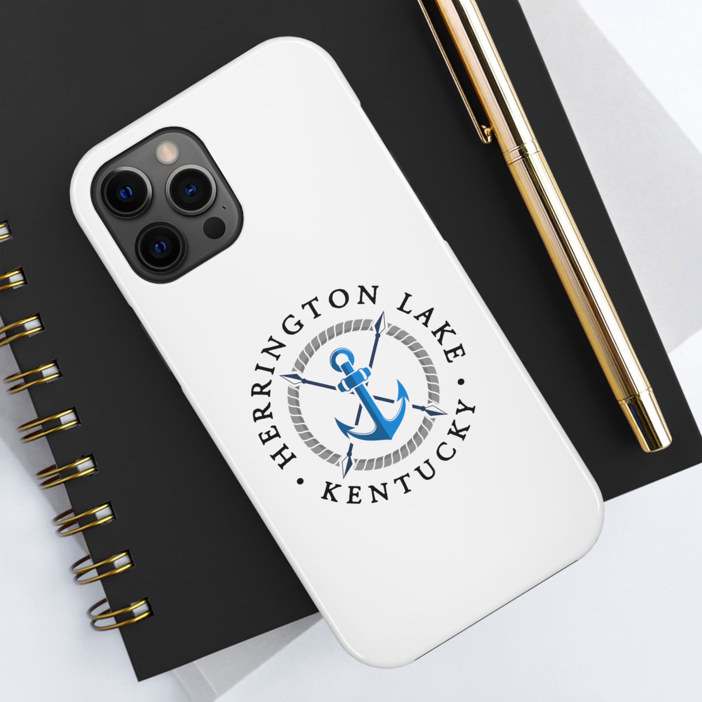 Herrington Lake Nautical Tough Phone Cases, White