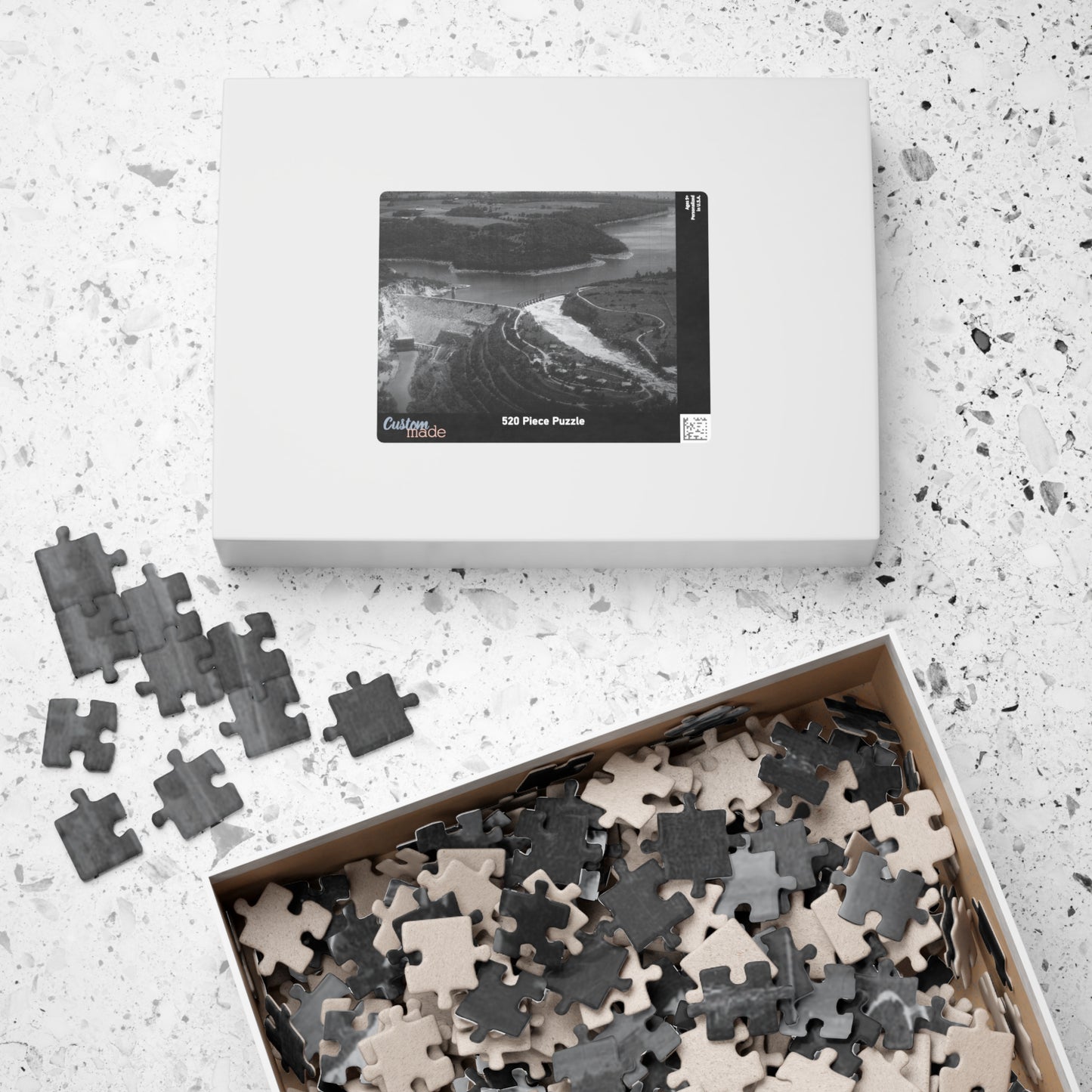 Dix Dam Black and White Puzzle (110, 252, 520, 1014-piece)
