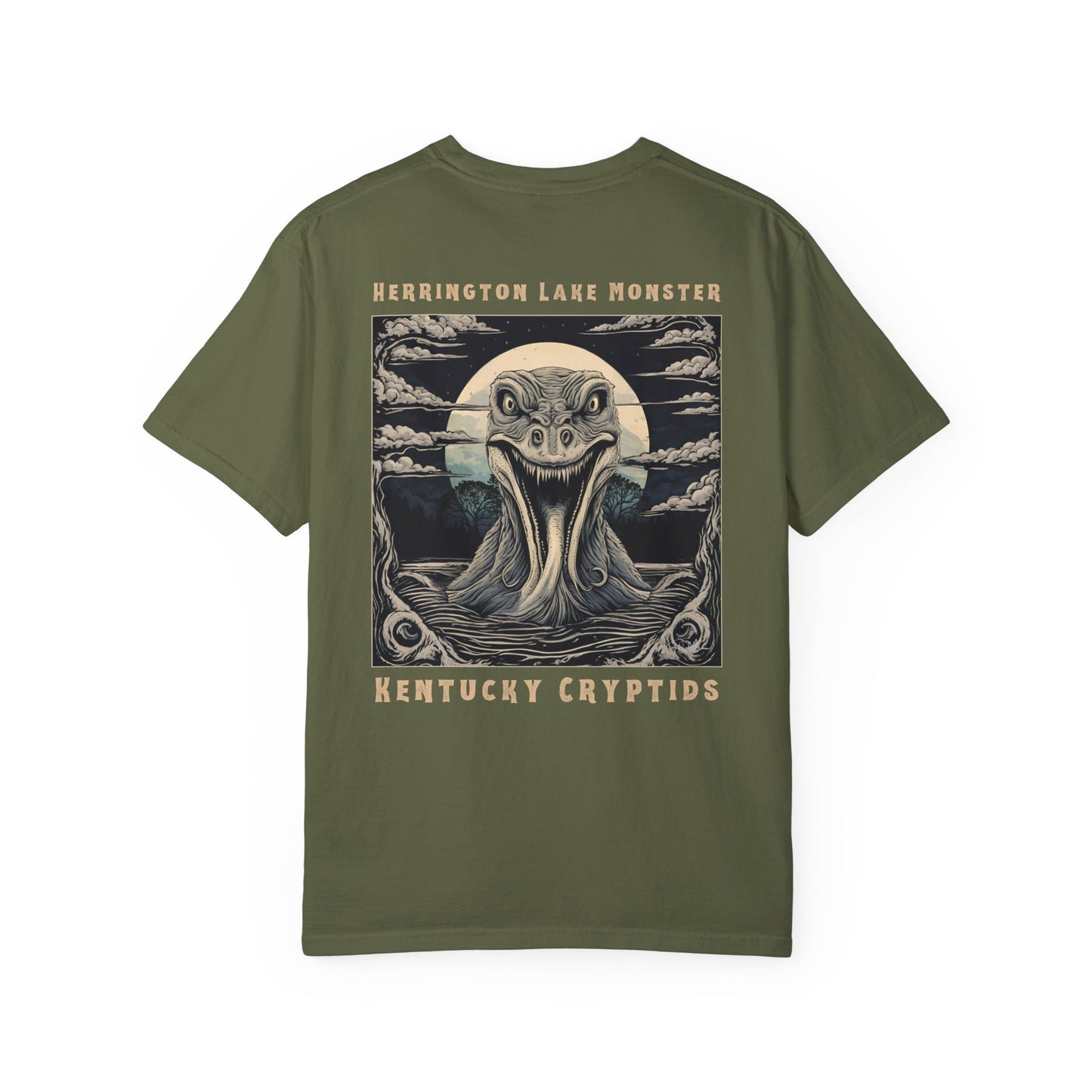Illustrated Herrington Lake Monster Kentucky Cryptids Double-Sided Premium Garment-Dyed Comfort Colors TShirt