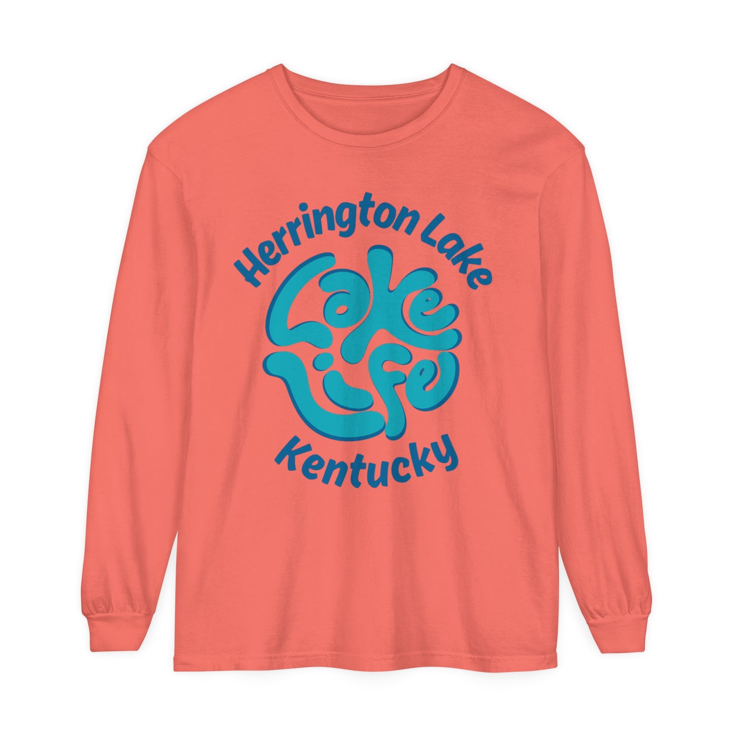 Herrington Lake Spring Pastels "Lake Life" Garment-Dyed Premium Comfort Colors™ Long Sleeve T-Shirt