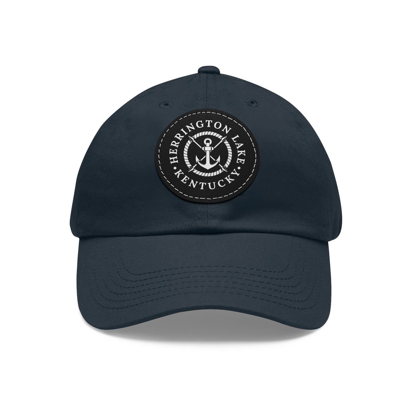 Herrington Lake Nautical Collection Dad Hat with Leather Patch (Round)