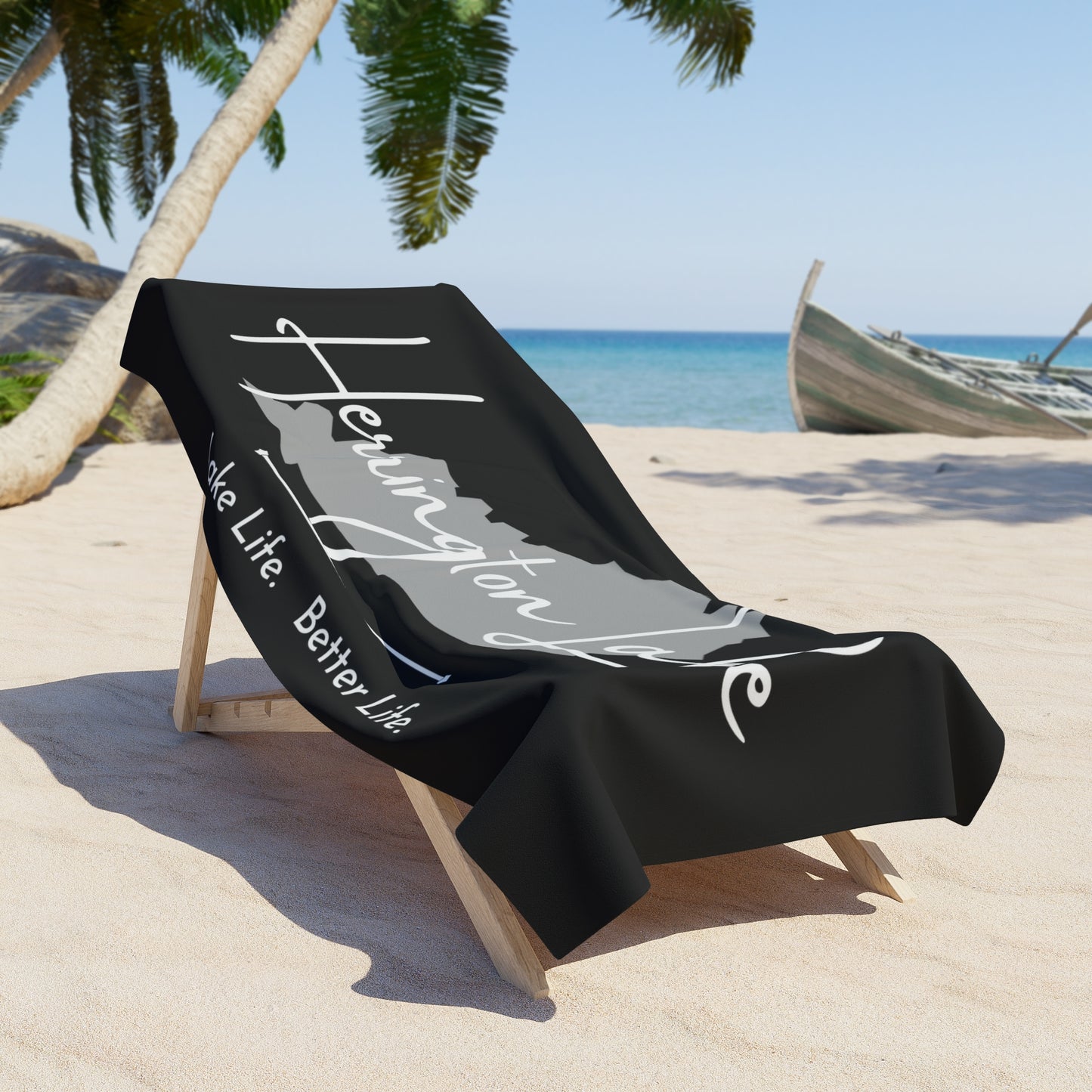 Herrington Lake Signature Collection Beach Towel (Black)