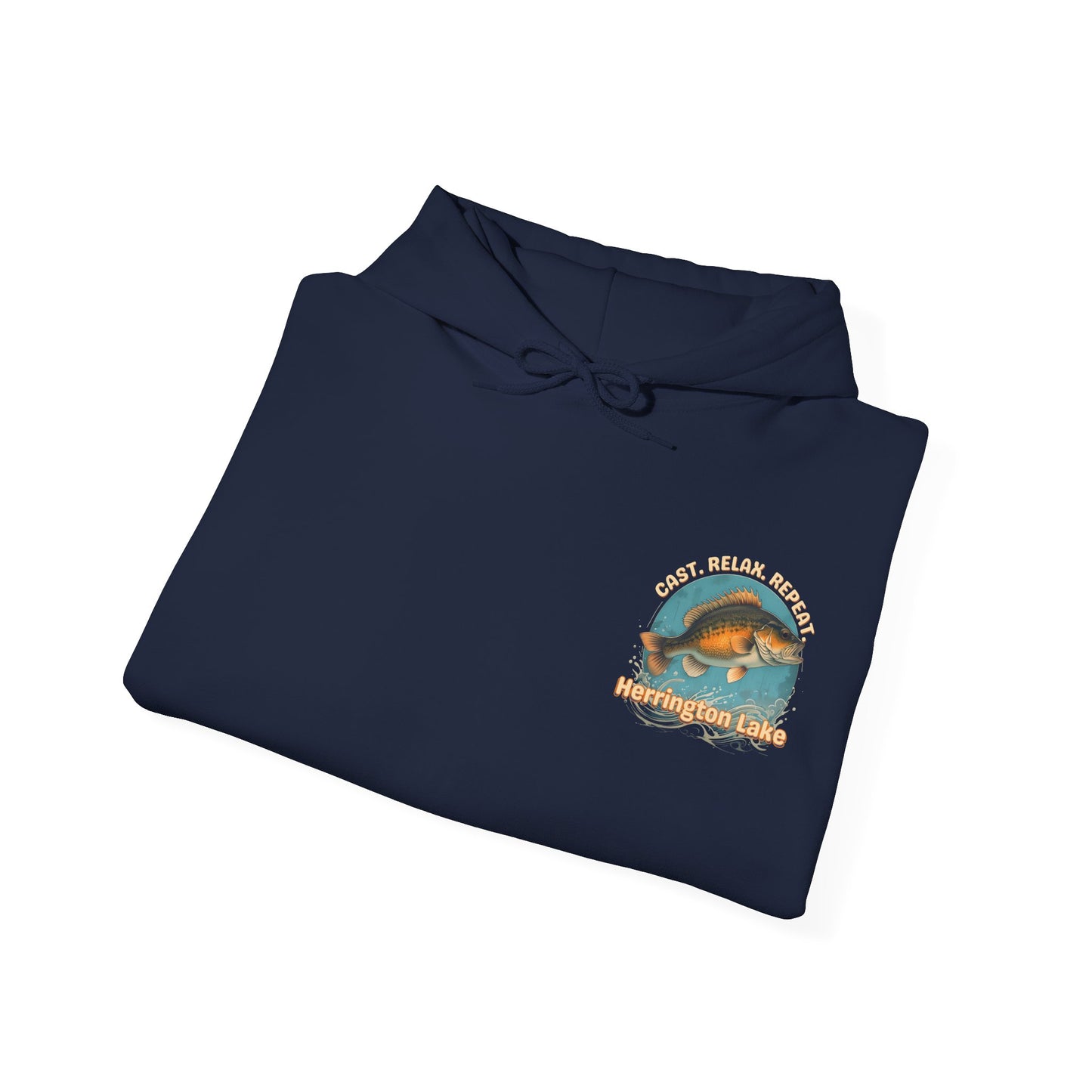 Cast. Relax. Repeat. Herrington Lake Double-Sided Unisex Heavy Blend™ Hooded Sweatshirt