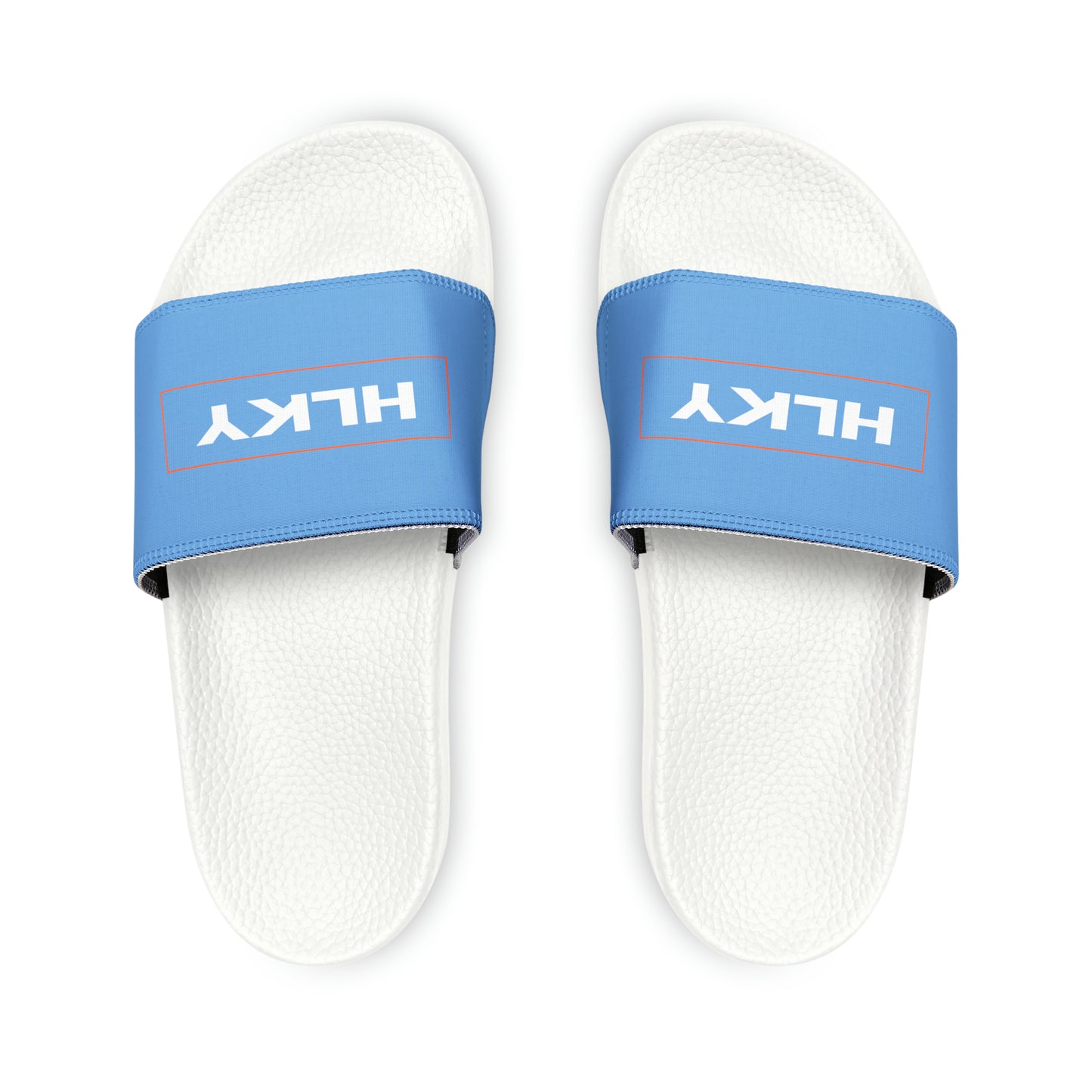 Youth HLKY Logo Slide Sandals, Light Blue