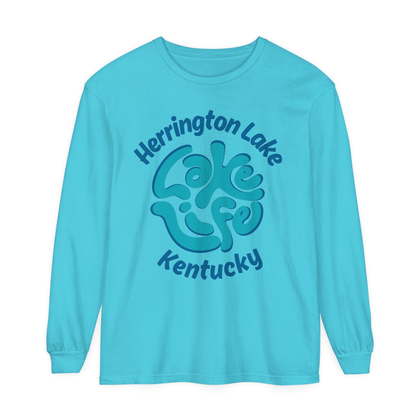Herrington Lake Spring Pastels "Lake Life" Garment-Dyed Premium Comfort Colors™ Long Sleeve T-Shirt