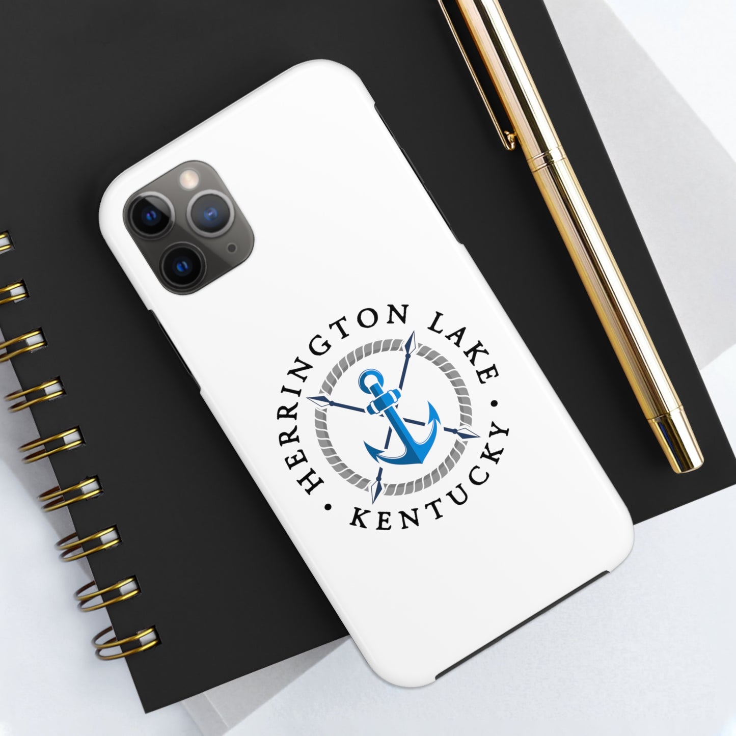 Herrington Lake Nautical Tough Phone Cases, White