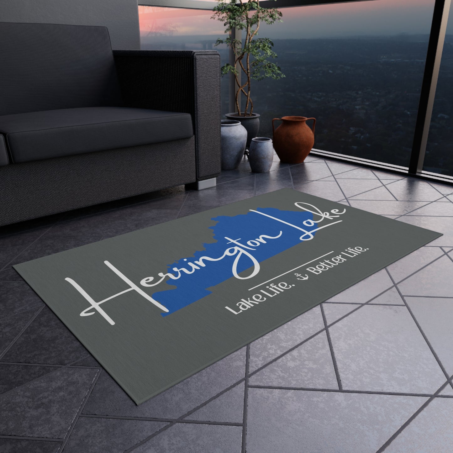 Herrington Lake Signature Outdoor Rug (Dark Grey)