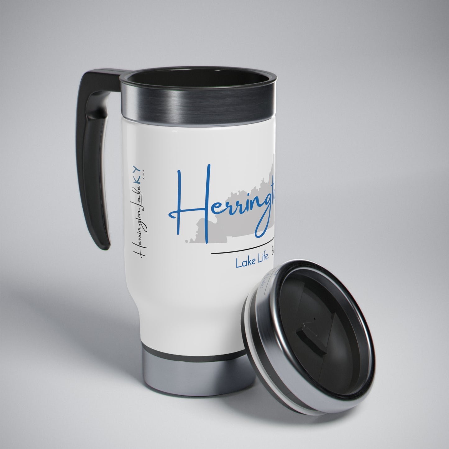 Herrington Lake Signature Collection Stainless Steel Travel Mug with Handle, 14oz