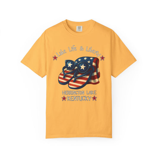 Lake Life & Liberty Unisex Herrington Lake Patriots Collection Premium Garment-Dyed Comfort Colors TShirt