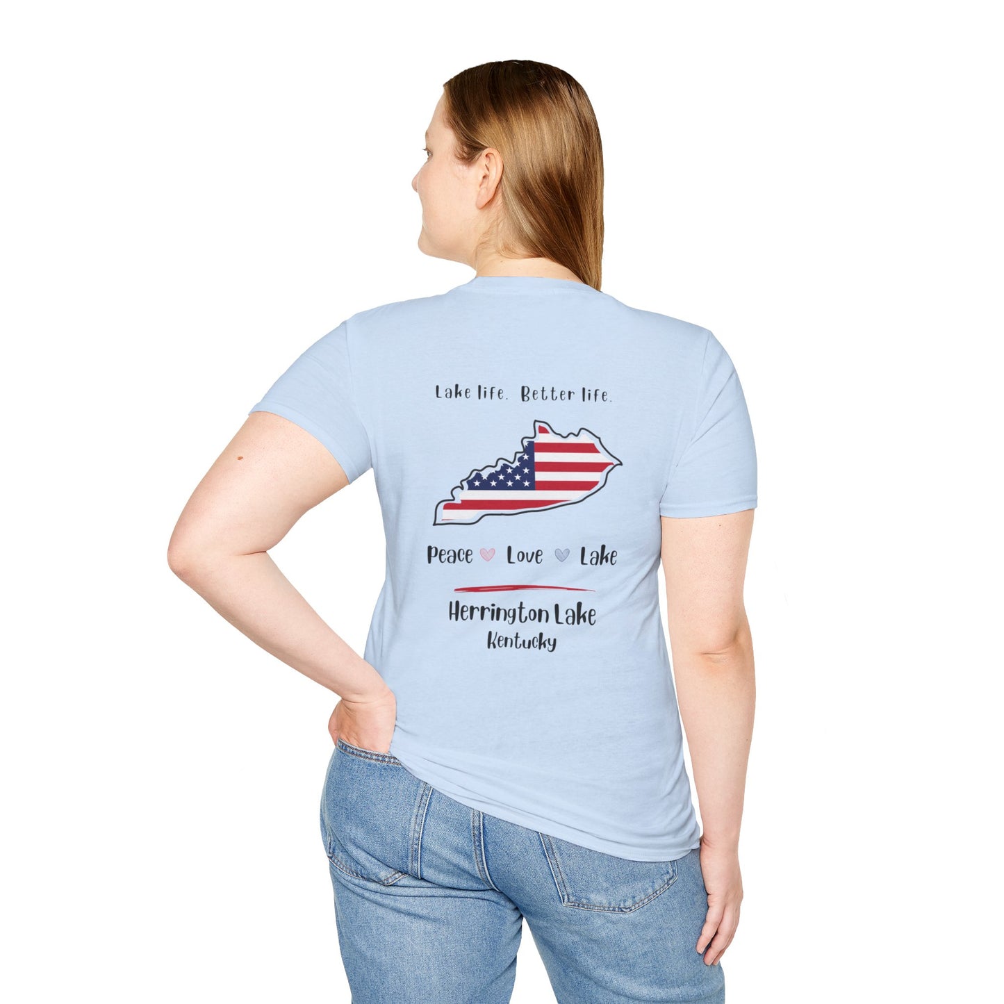 Peace, Love, Lake Double-Sided Ultra Soft Cotton Short Sleeve Tee
