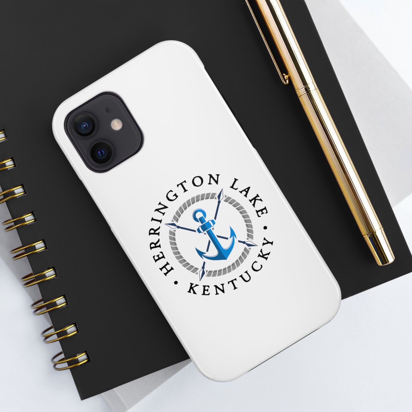 Herrington Lake Nautical Tough Phone Cases, White