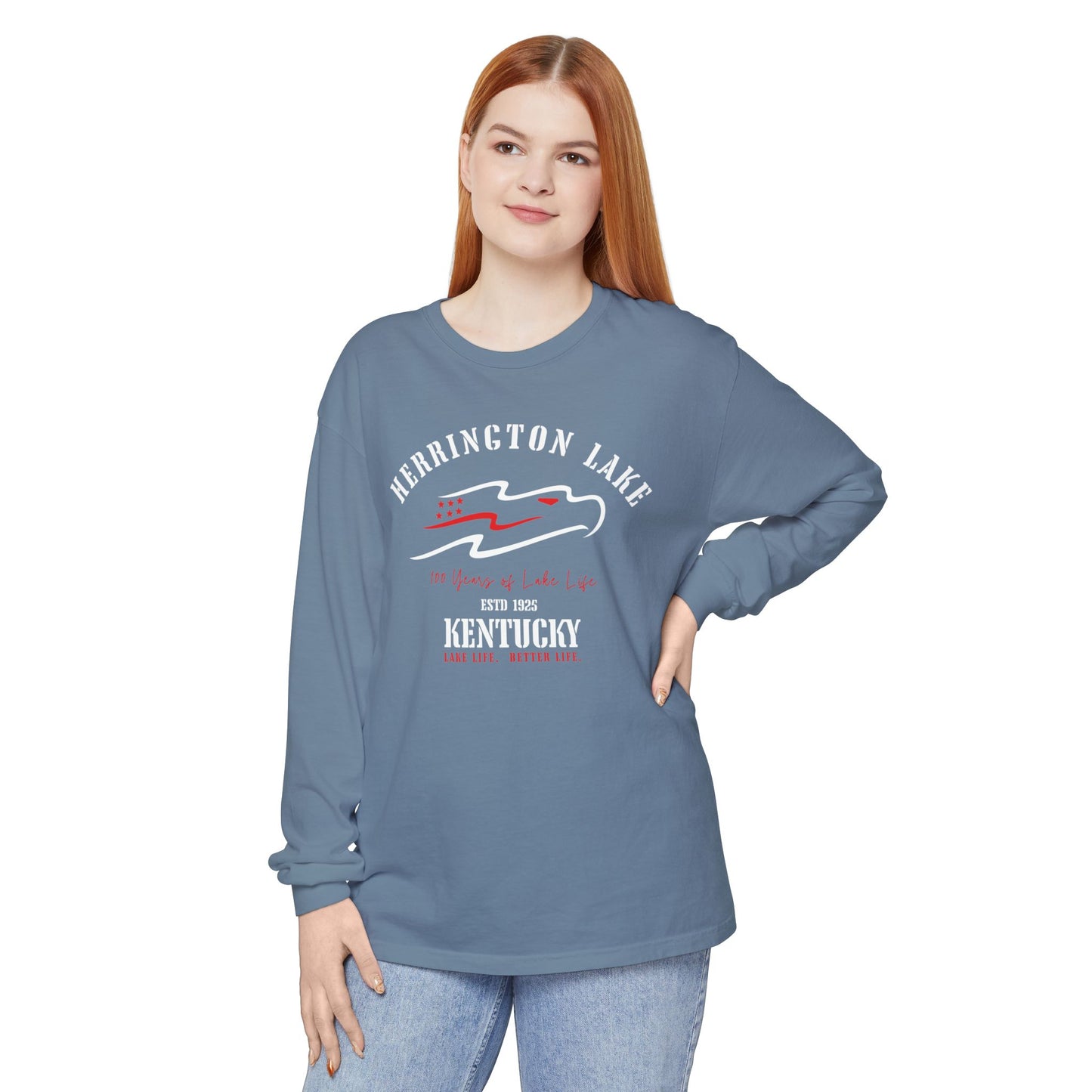 "Heritage Eagle" Herrington Lake Patriots Collection Garment-Dyed Premium Comfort Colors™ Long Sleeve T-Shirt