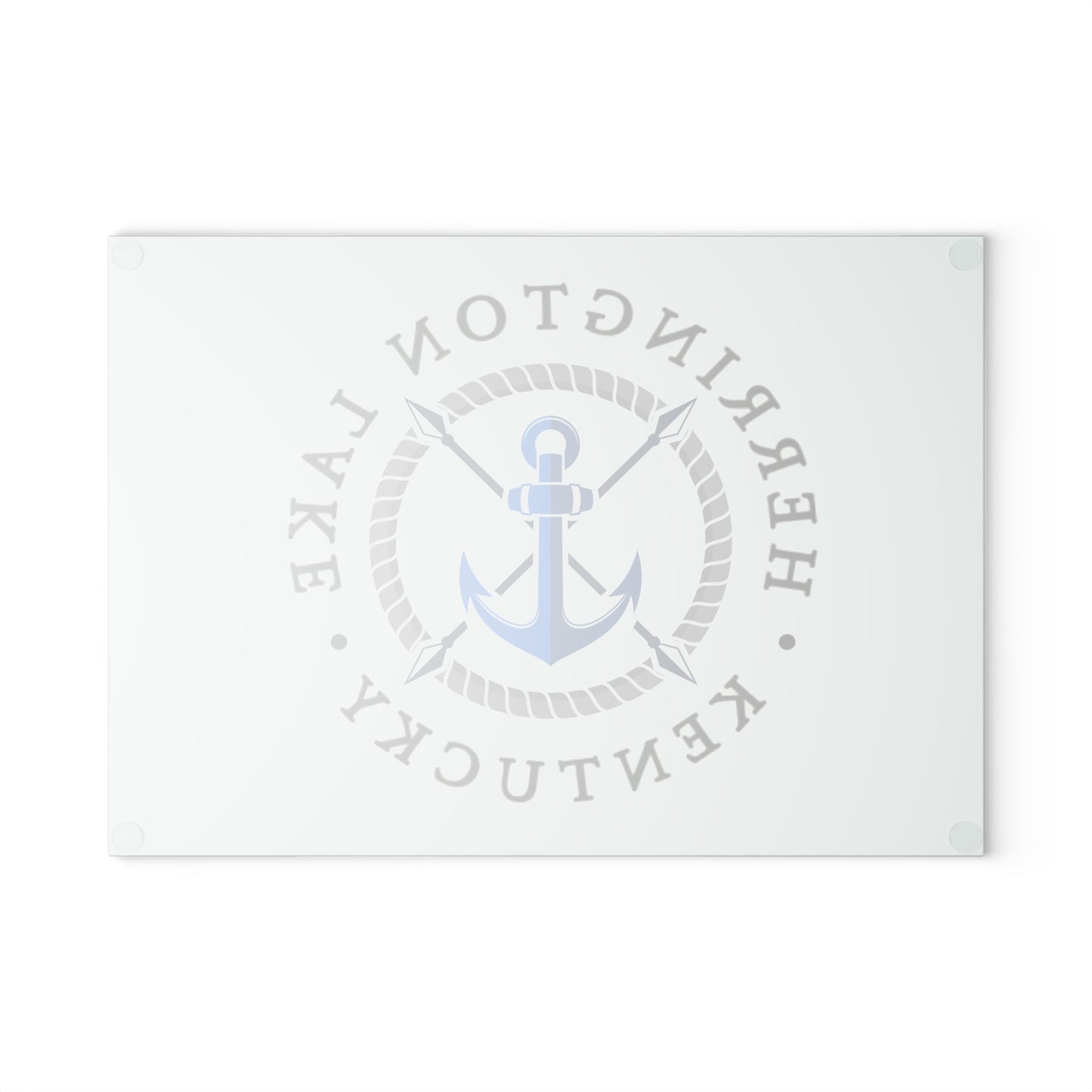 Herrington Lake Nautical Blue Anchor Glass Cutting Board