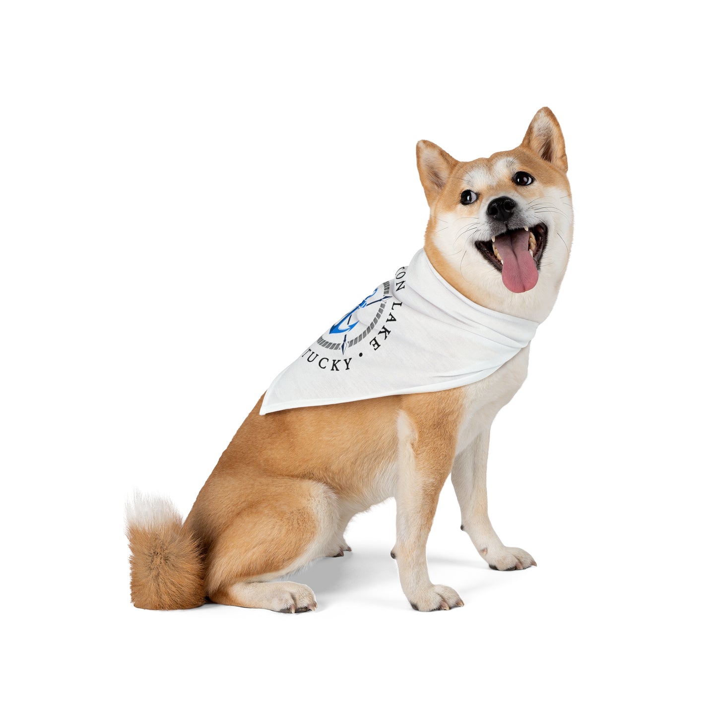 Herrington Lake Nautical Pet Bandana, White