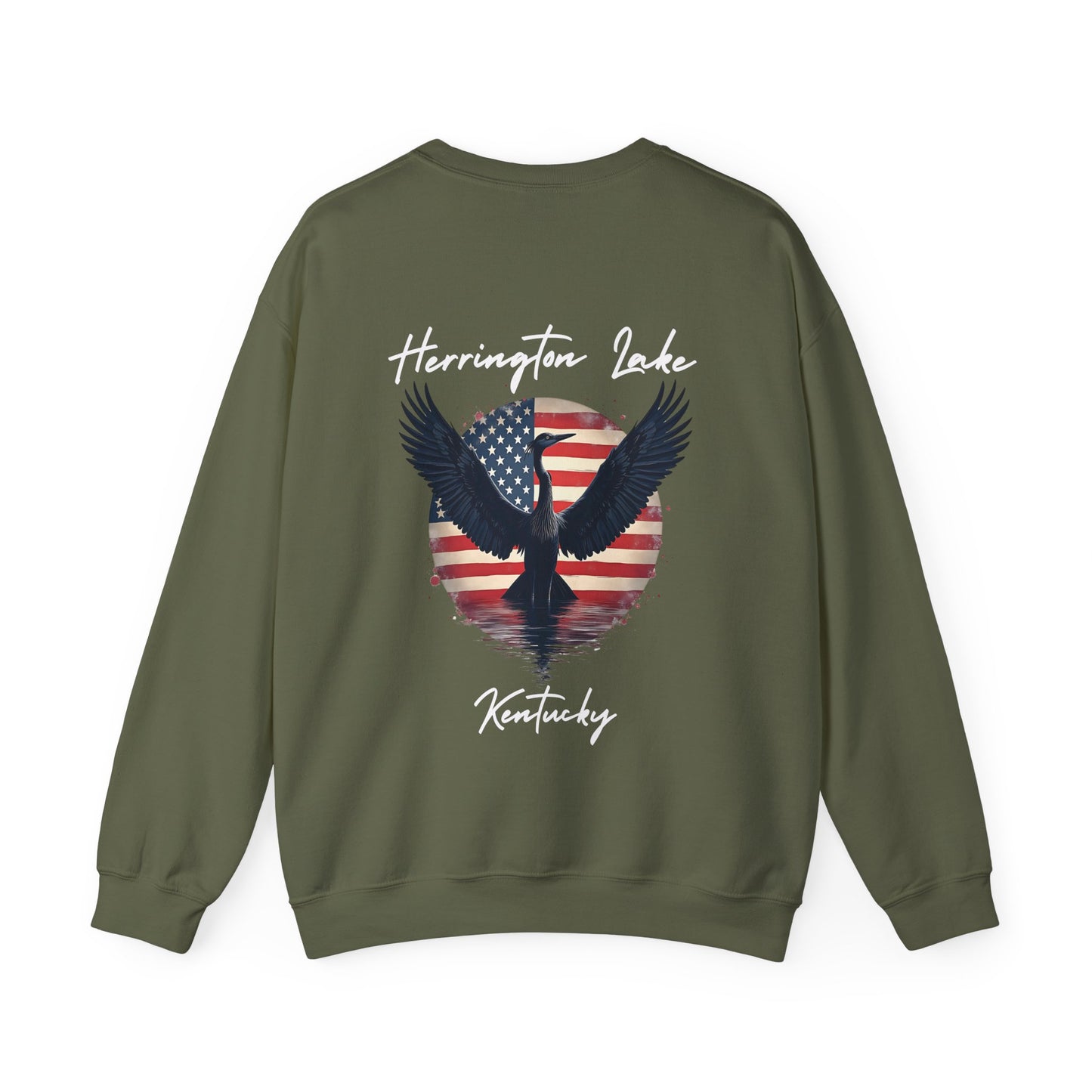 "Liberty Heron" Lake Patriots Collection Double-Sided Print Unisex Heavy Blend™ Crewneck Sweatshirt