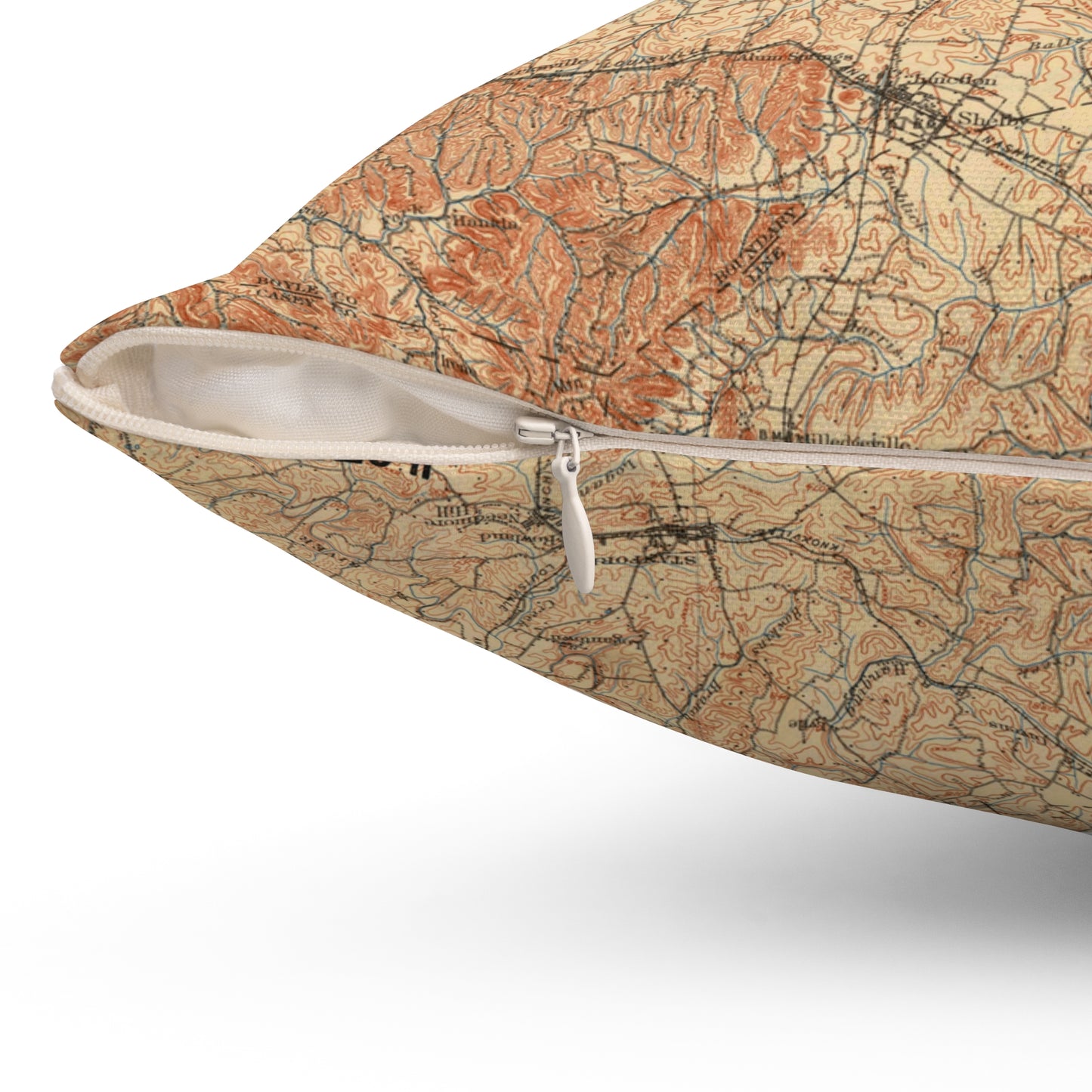 Herrington Lake 1909 Topography Spun Polyester Square Accent Pillow