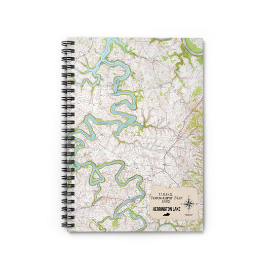 Herrington Lake 1952 USGS Topography Map Spiral Notebook - Ruled Line