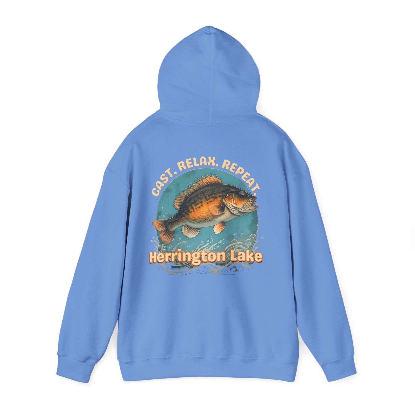 Cast. Relax. Repeat. Herrington Lake Double-Sided Unisex Heavy Blend™ Hooded Sweatshirt