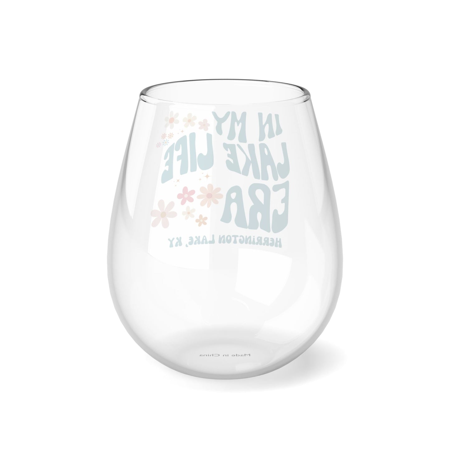 "In My Lake Life Era" Stemless Wine Glass, 11.75oz