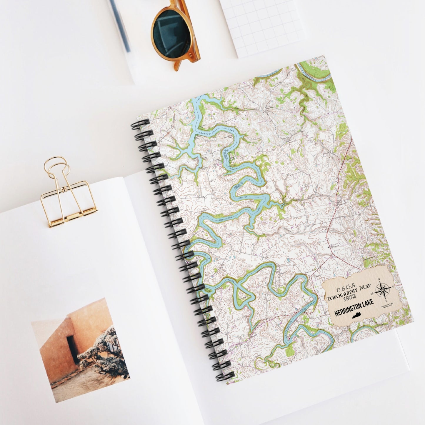 Herrington Lake 1952 USGS Topography Map Spiral Notebook - Ruled Line