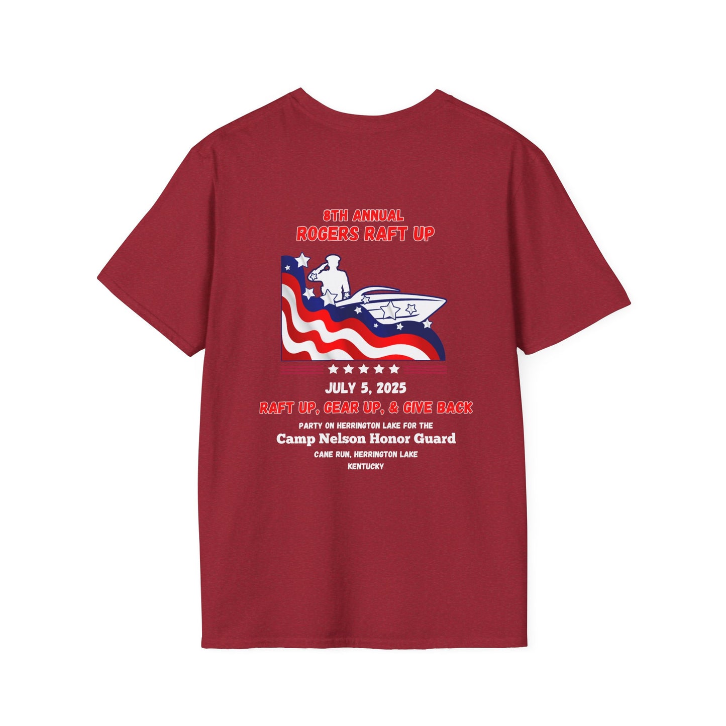 2025 Roger's Raft-Up for Camp Nelson Honor Guard 100% Ringspun Cotton UNISEX Double-Sided Tee
