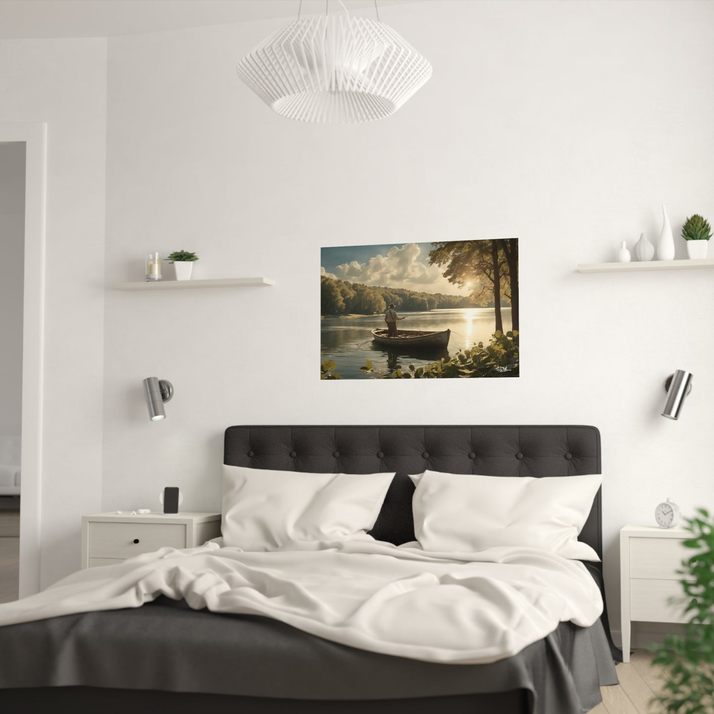 "Fishing in Olde Herrington" Satin Poster (210gsm)