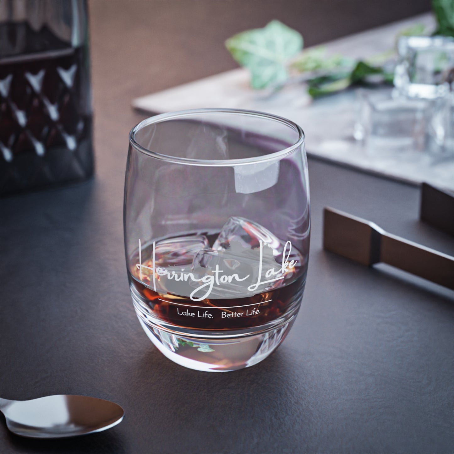 Herrington Lake Signature Whiskey Glass, 6oz (White/Grey)